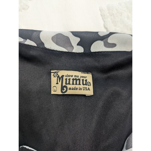 🖤 Show Me Your Mumu Jamie Tunic Black & Grey Animal Print – Size L - Picture 4 of 9